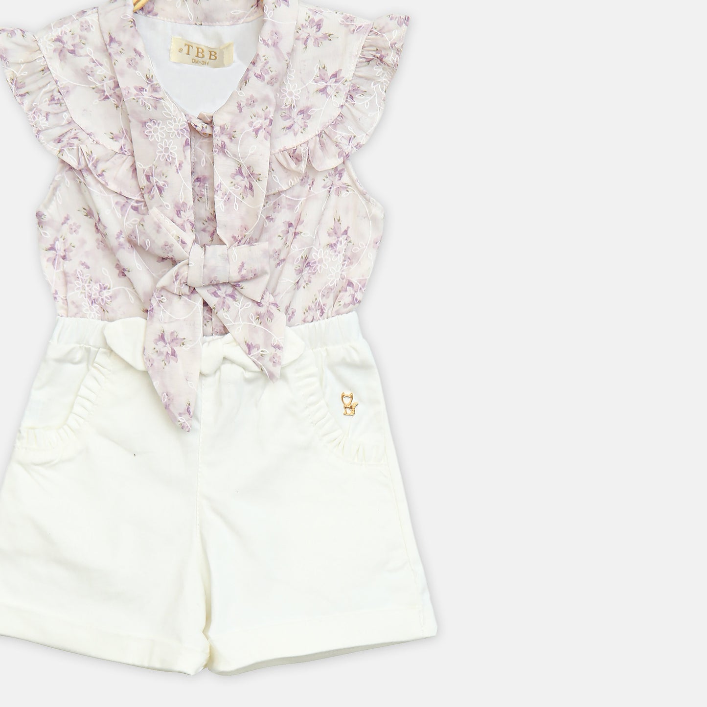 Girl Lavender Garden Romper