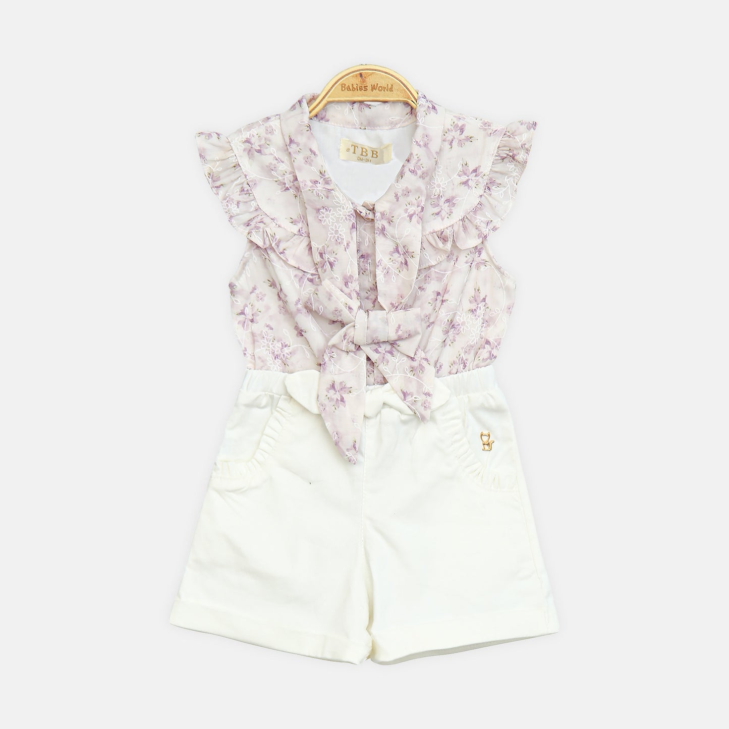 Girl Lavender Garden Romper
