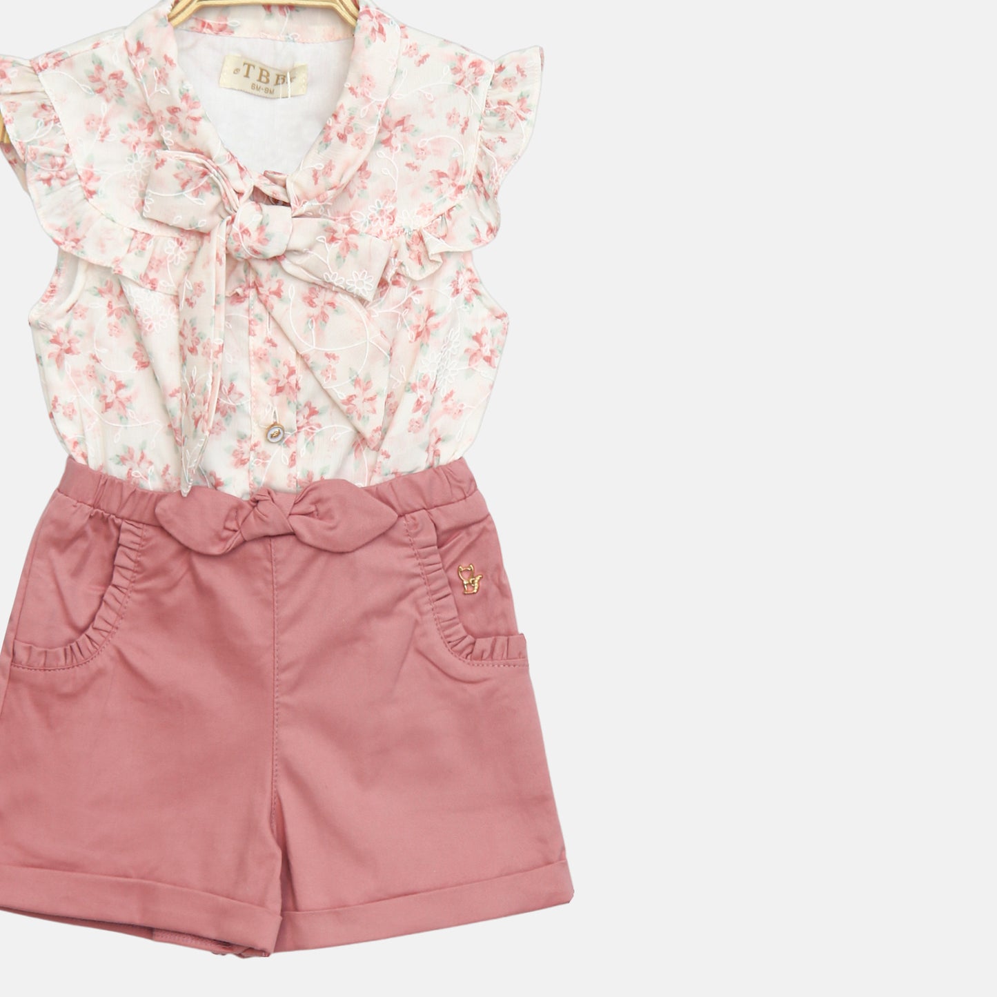 Rusty Pink Floral Romper Set