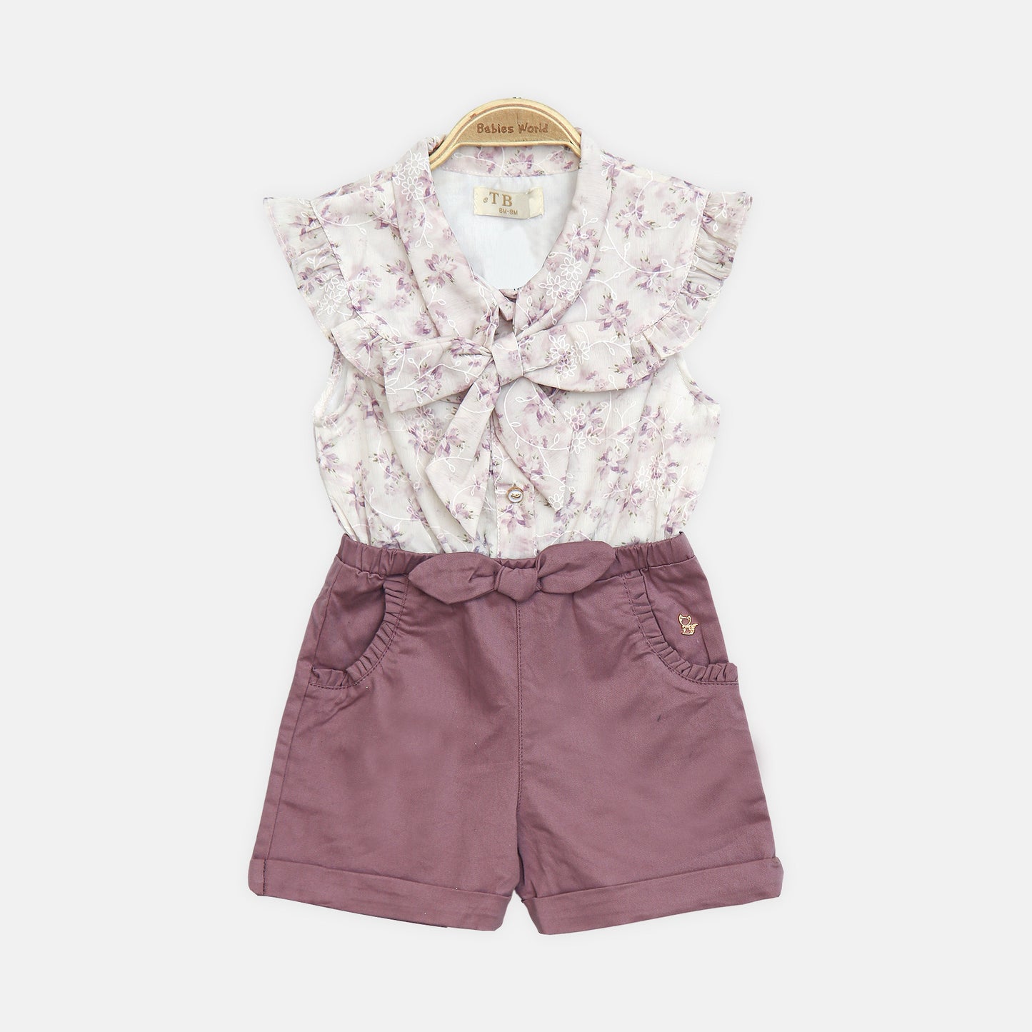 Mauve Floral Romper Set