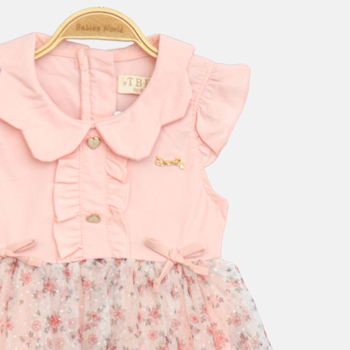 Peach Floral Tulle Romper