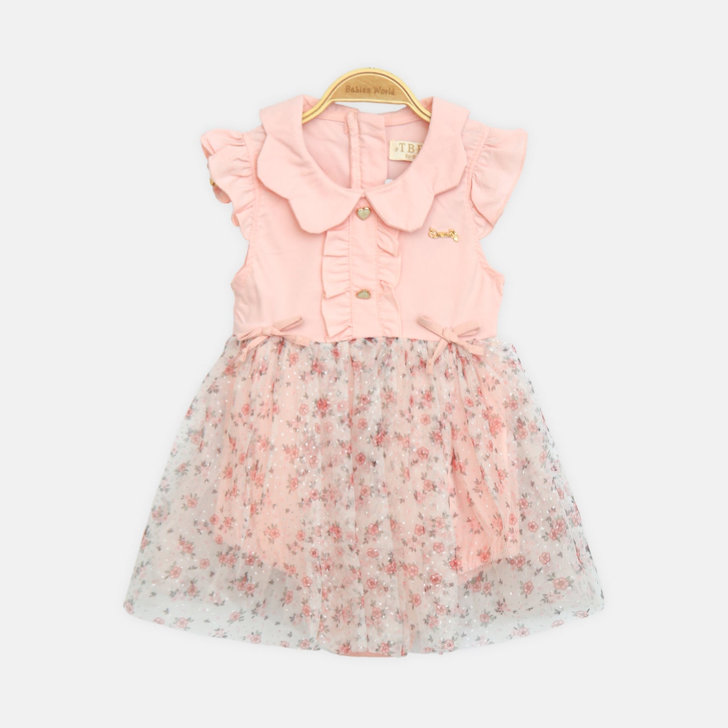 Peach Floral Tulle Romper