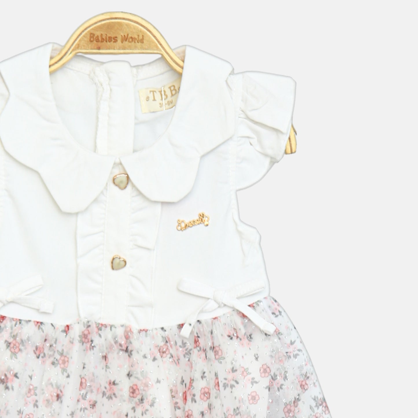 White Floral Tulle Romper