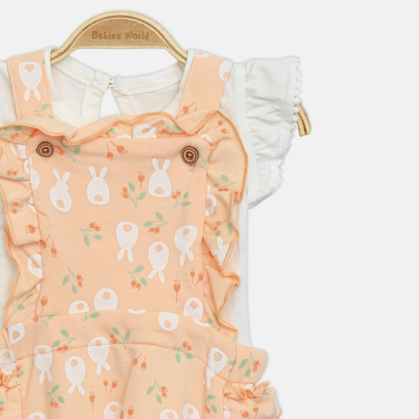 Peach Pinafore Romper Set