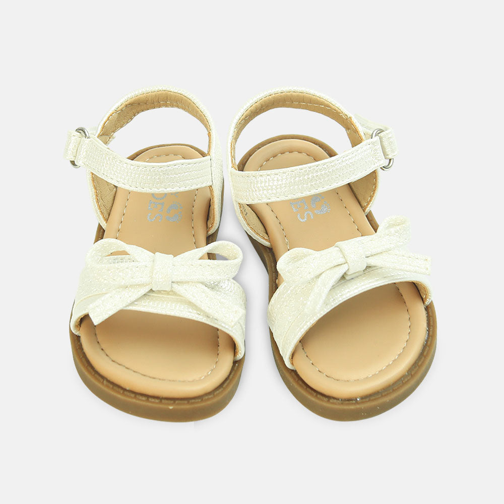 Girls White Bow Sandals