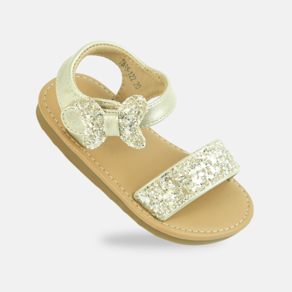 Girls Glitter Butterfly Sandals Gold