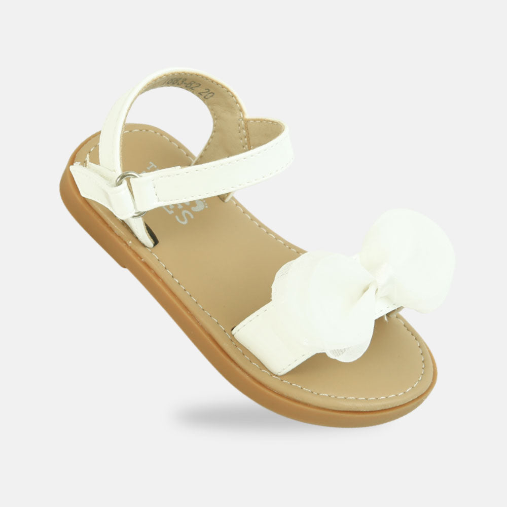Girls White Bow Sandals