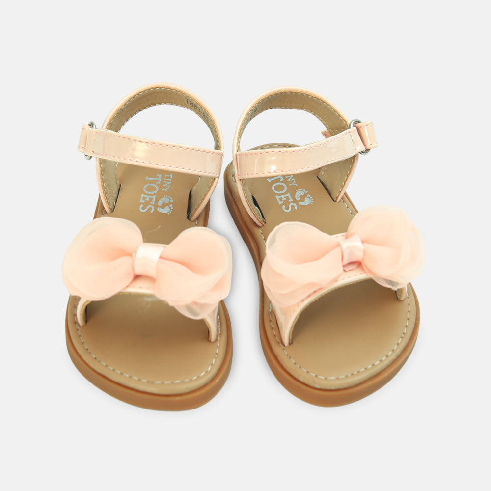 Girls Pink Bow Sandals
