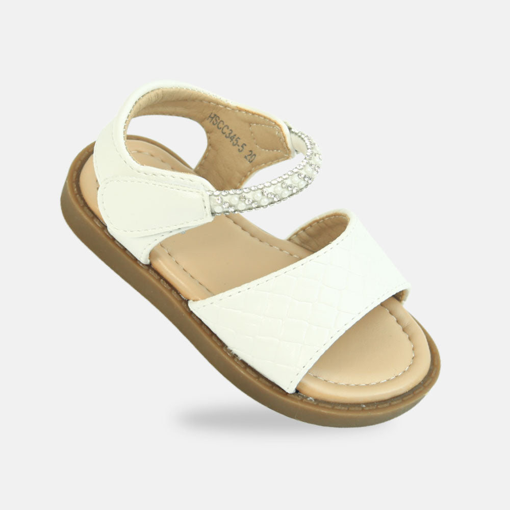 Girls Glitter Strap White Sandals