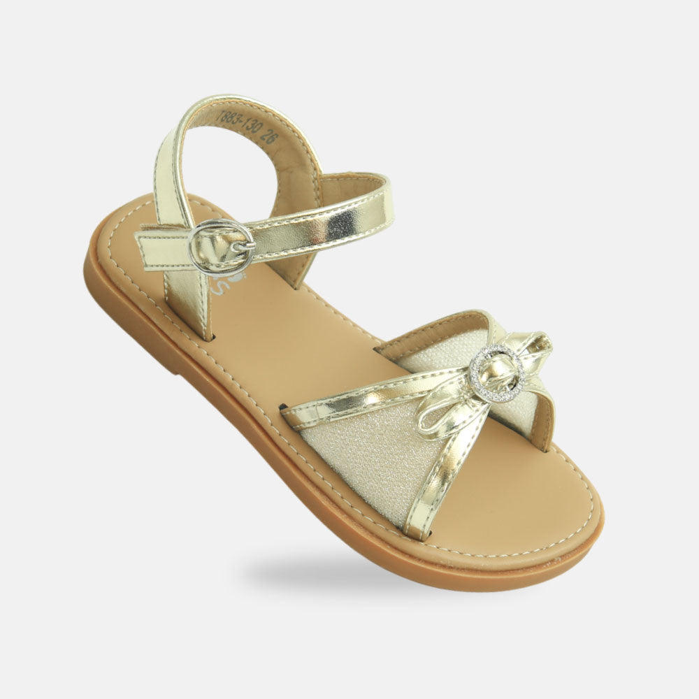 Girls Glossy Gold Sandals