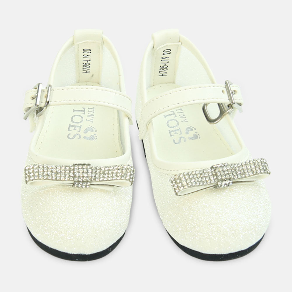 Girl Shoes Shimmering White Party Flats