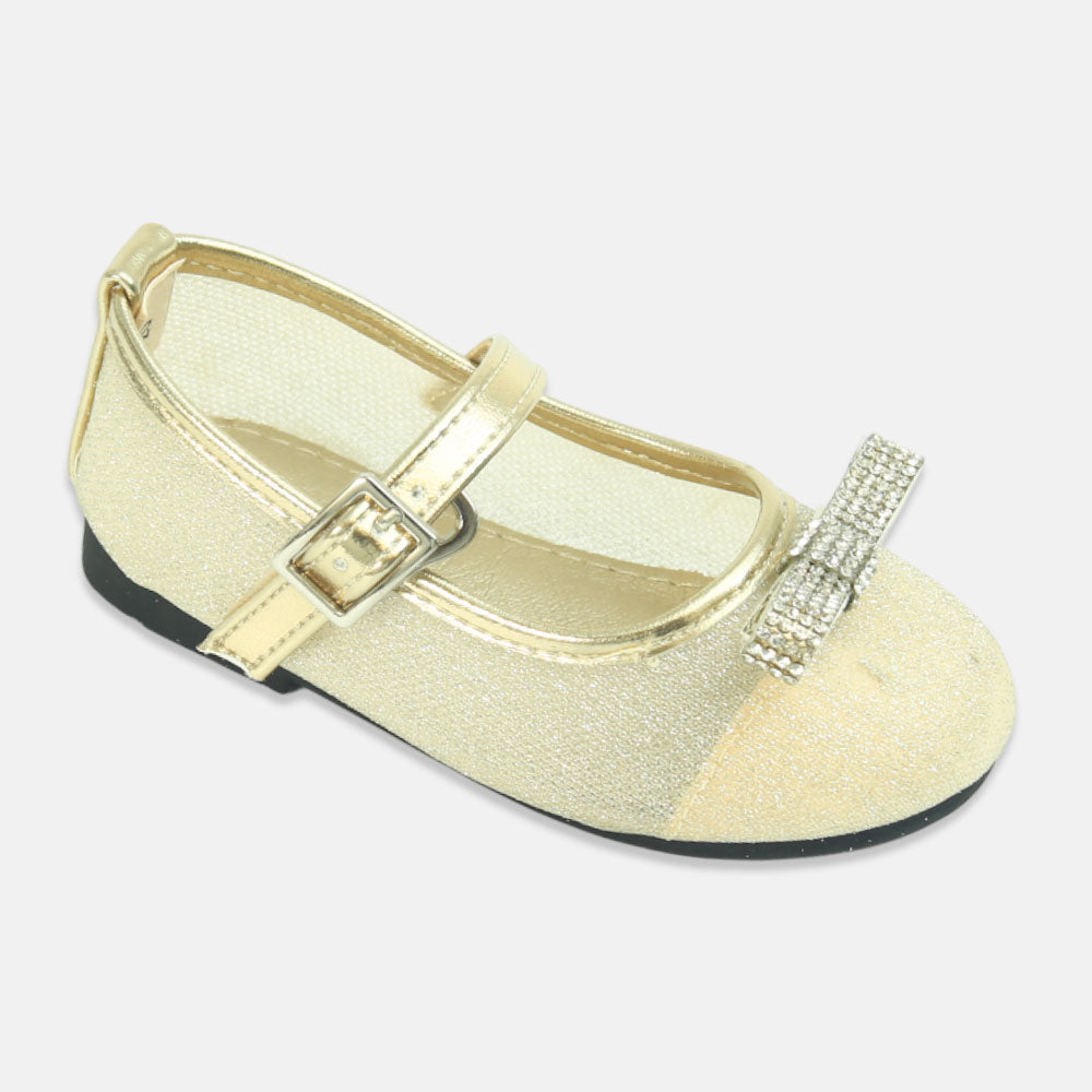 Girl Shoes Shimmering Gold Party Flats