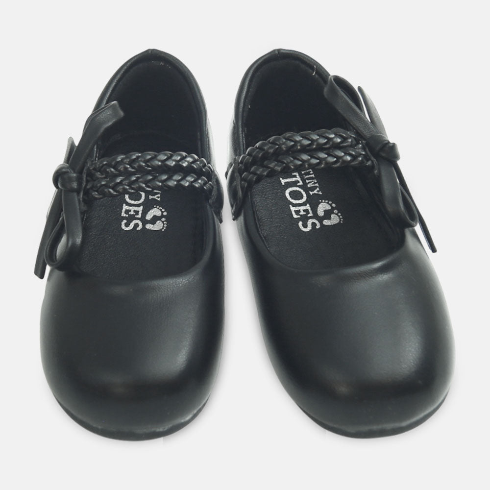 Girl Shoes Chic Black Braided Party