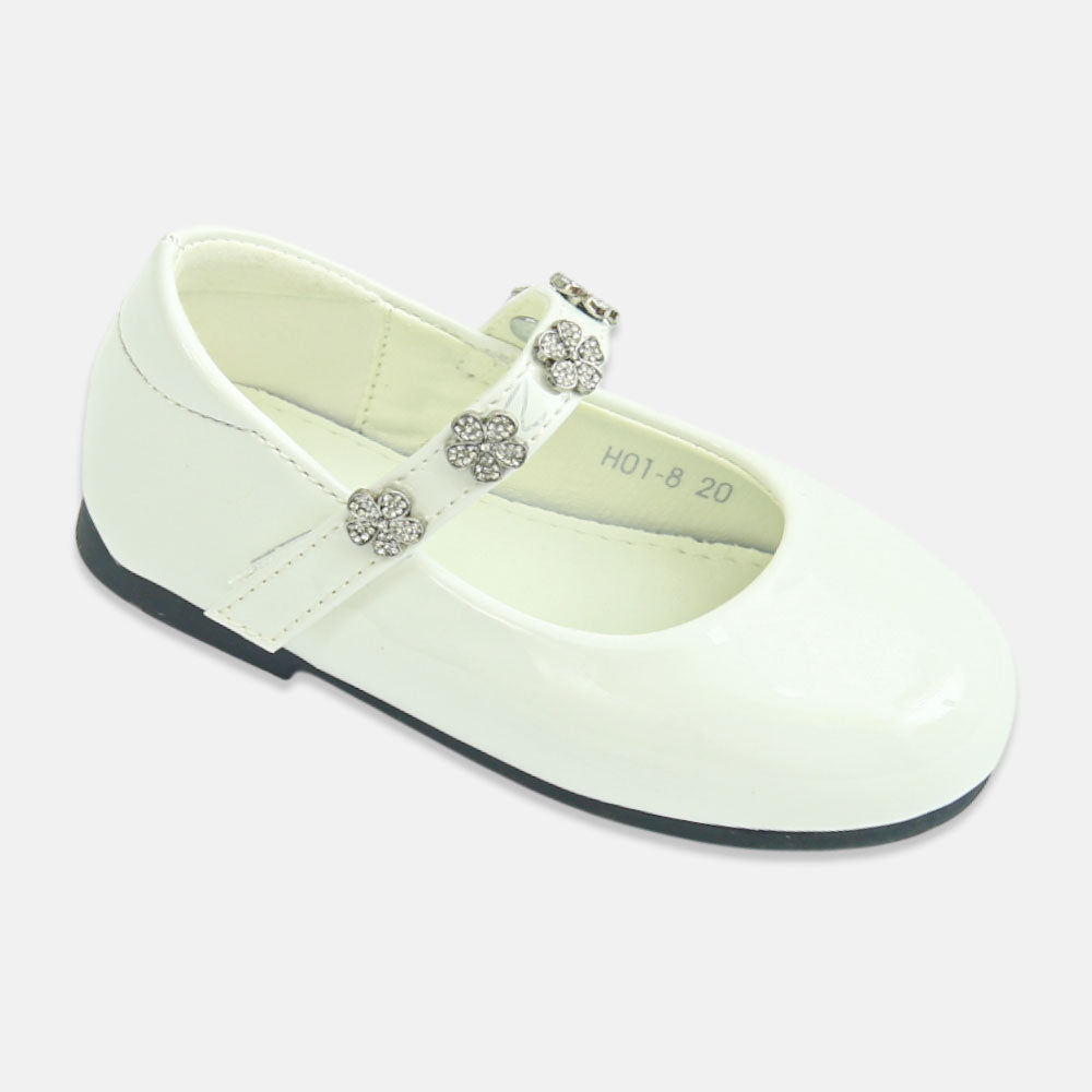 Girl Shoes Elegant White Flower Party