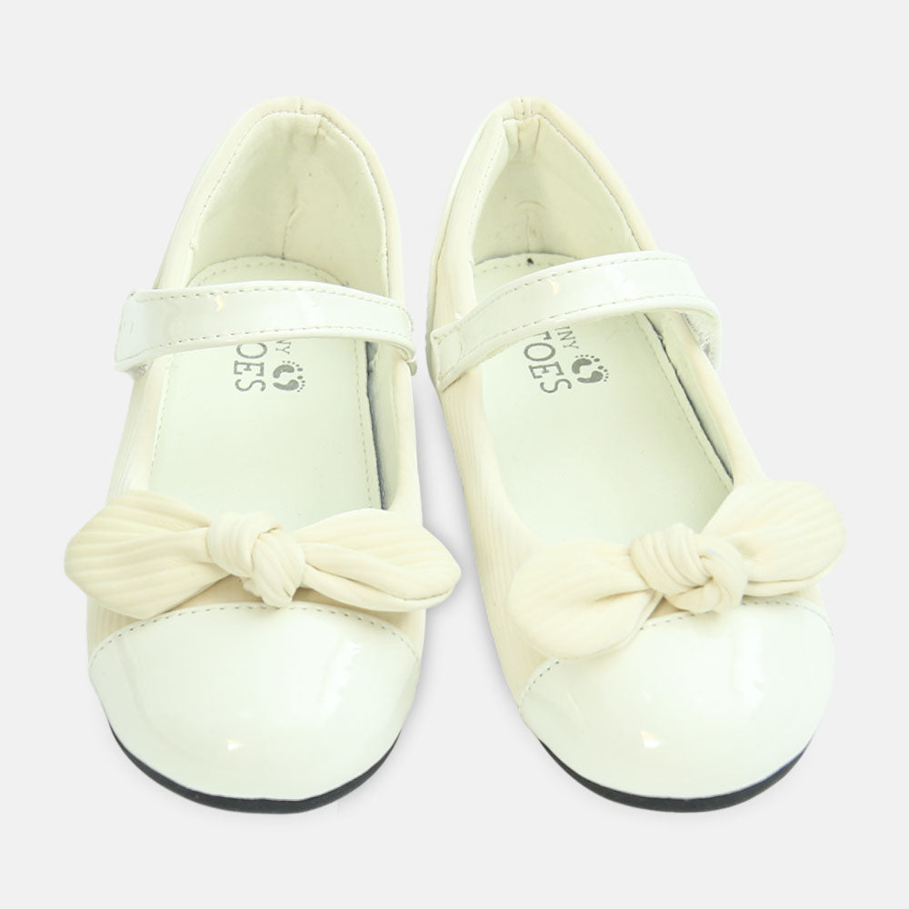 Girl Shoes Dramatic Bow Party White