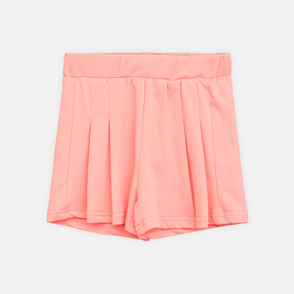 Girls Peach Timeless Pleated Skort Short