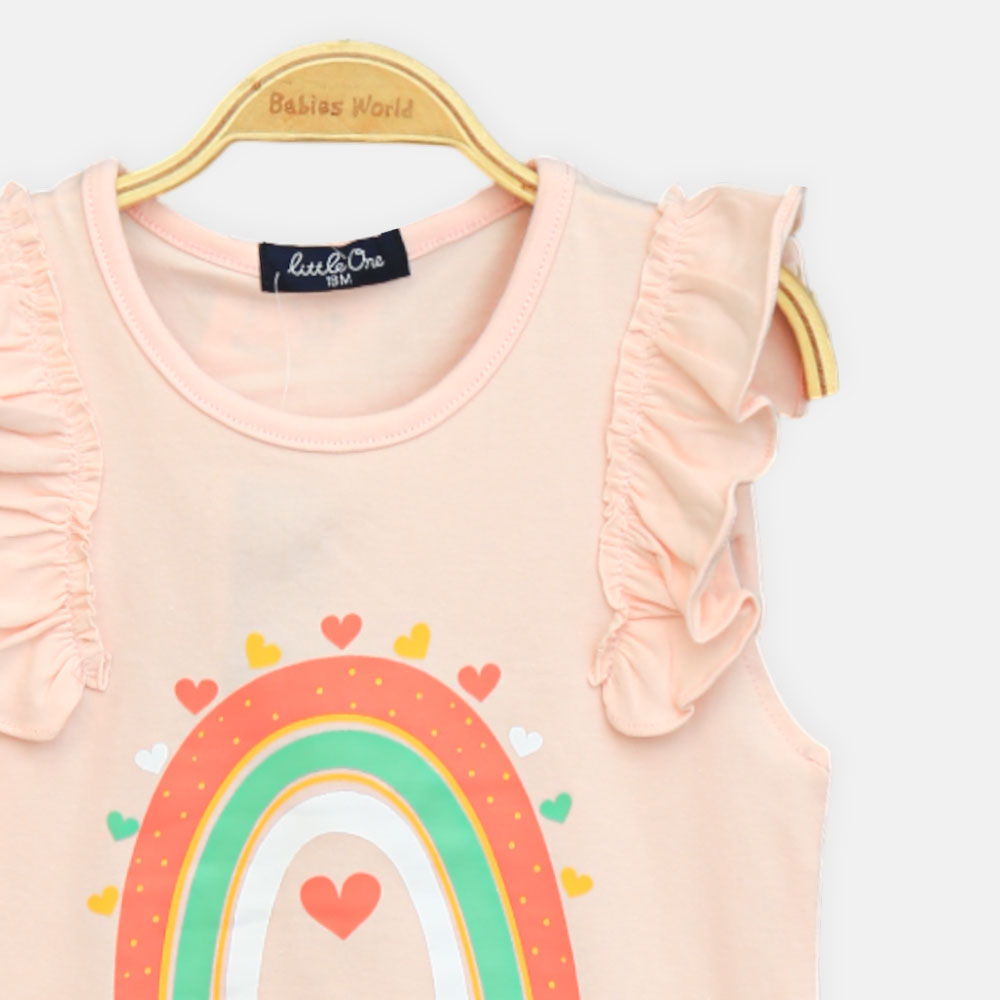 Girls Rainbow Pink Tee