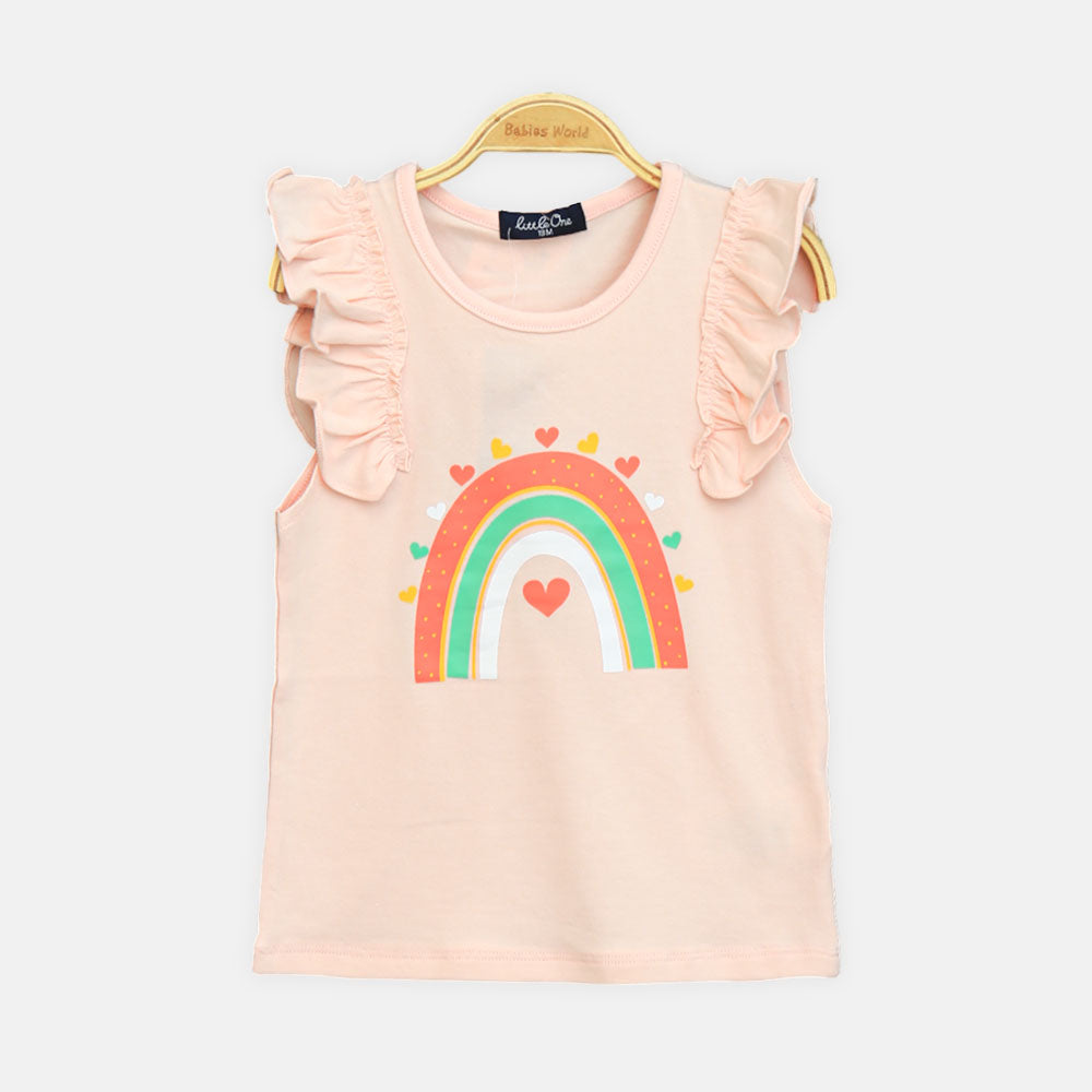 Girls Rainbow Pink Tee
