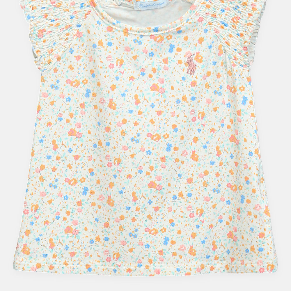 Girls Multicolor Polka Dot Tee