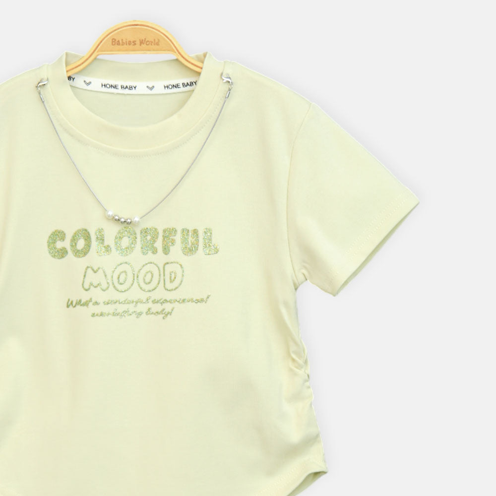 Girls Lemon Colorful Mood Glitter Tee