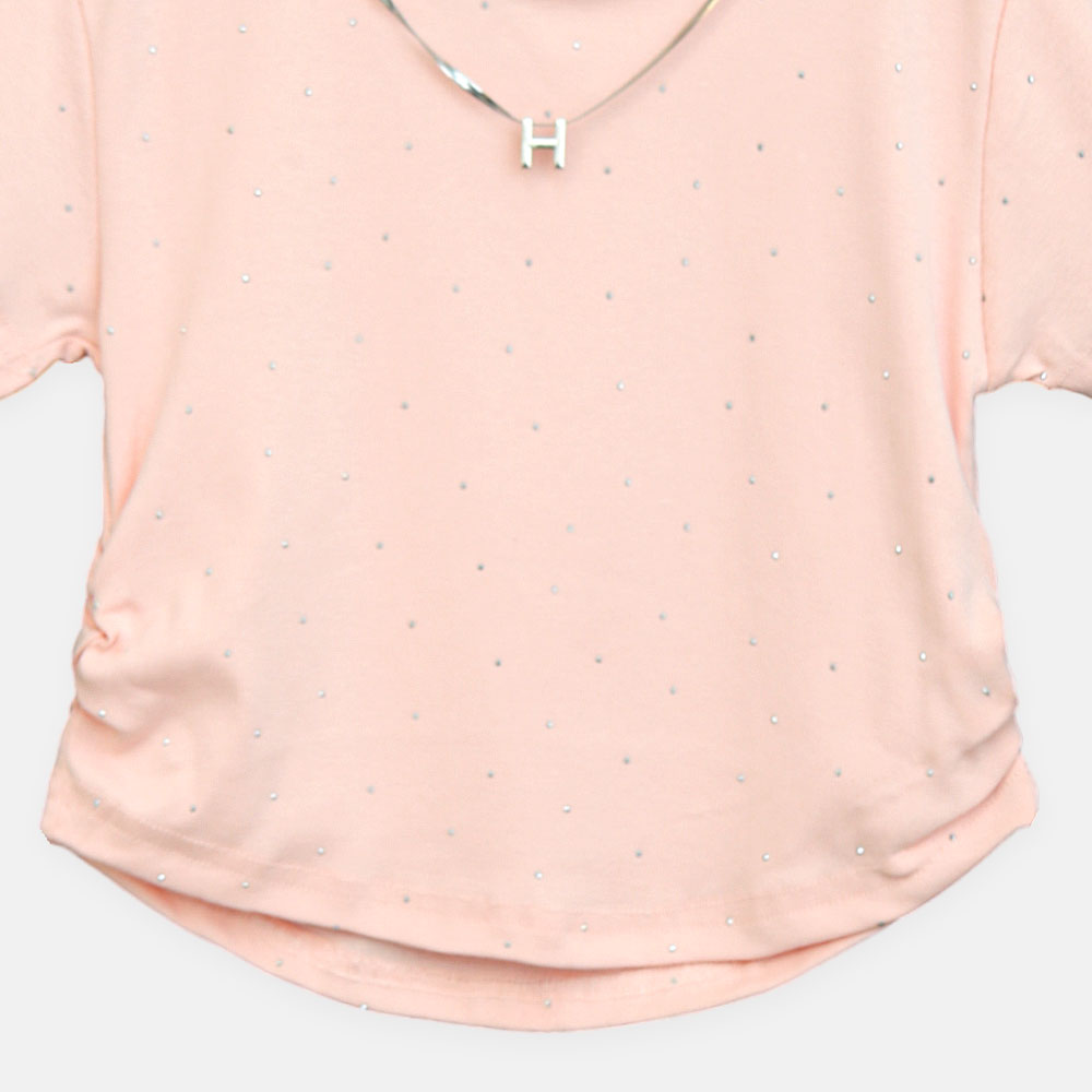 Girls Peach Midnight Sparkle Starlet Tee