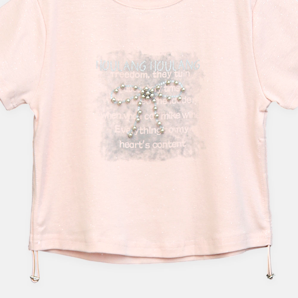 Girls Peach Urban Pearl Graphic Tee