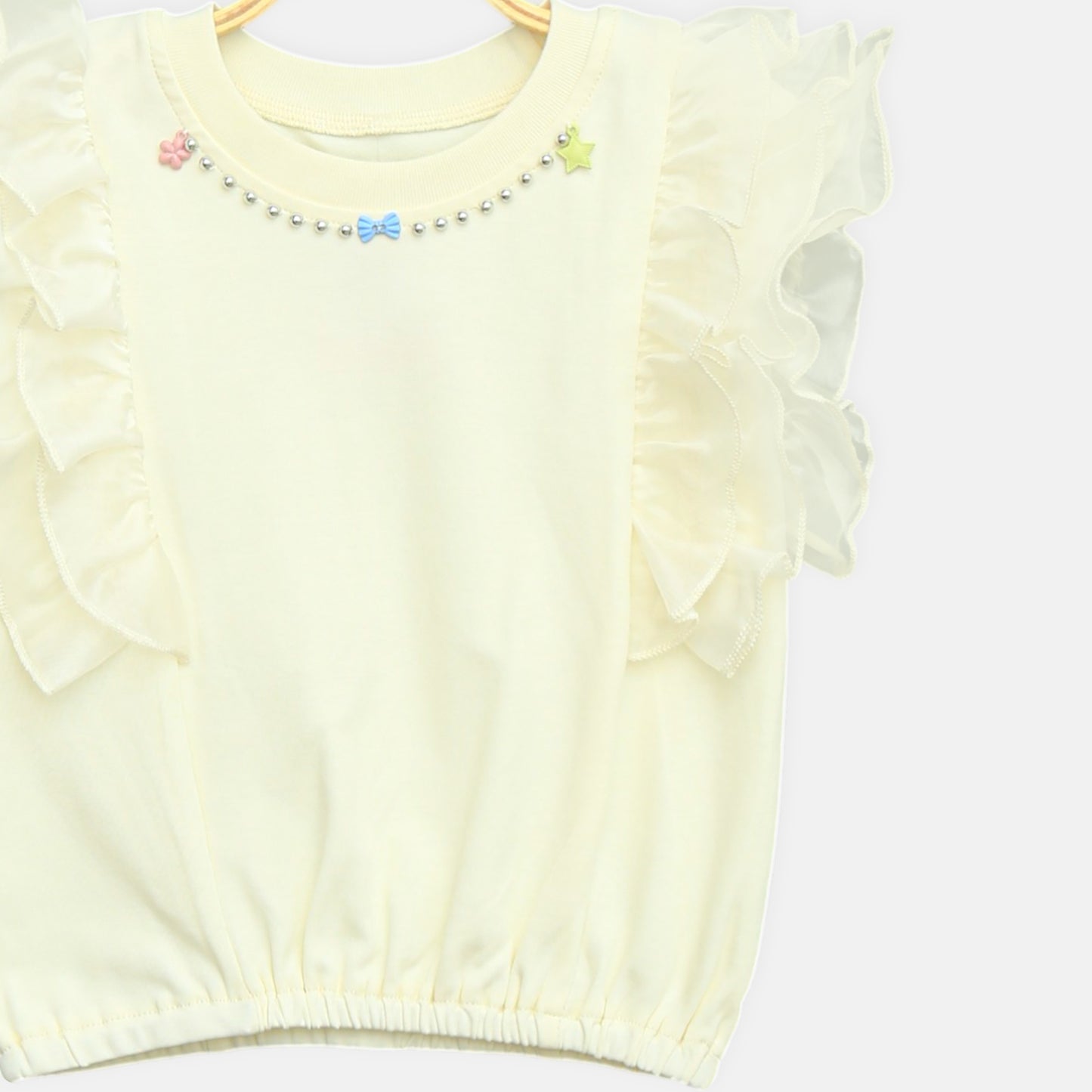Lemon Sheer Ruffle Top