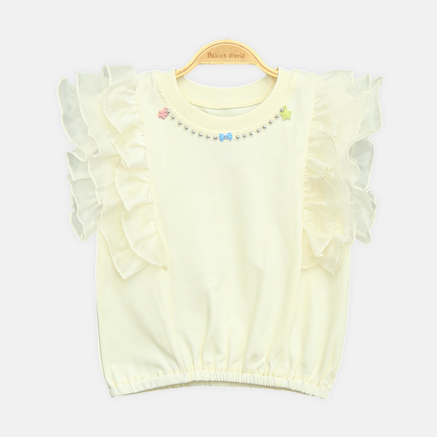 Lemon Sheer Ruffle Top