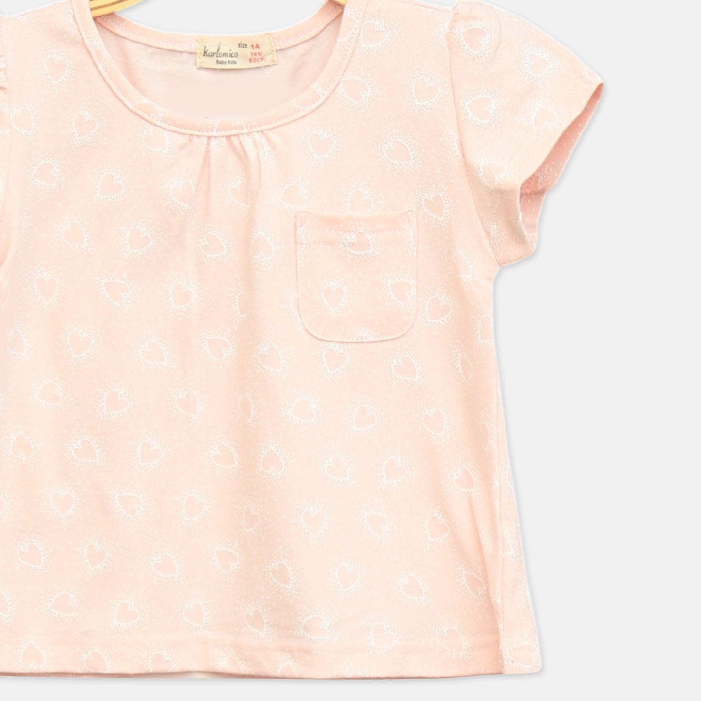 Peach Heart Pocket Tee