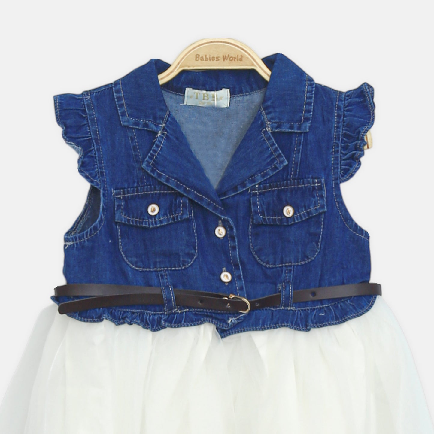 Navy And White Collared Top