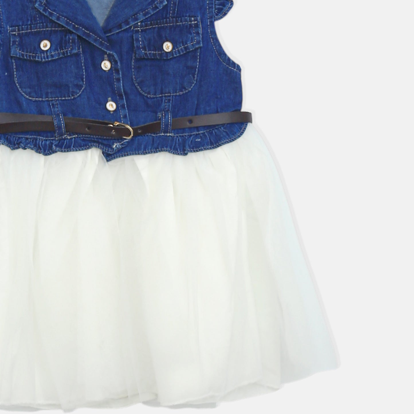 Navy And White Collared Top