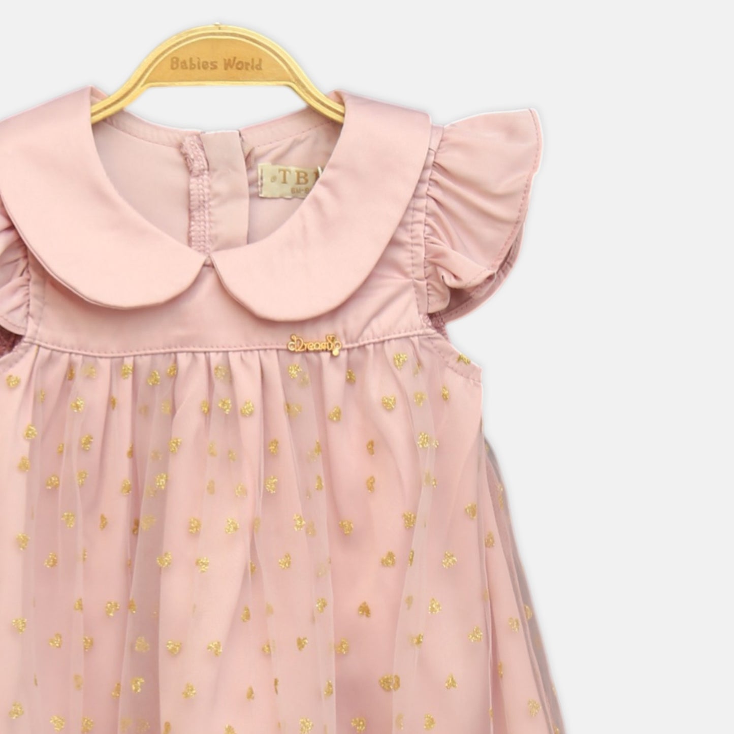 Peach Heart-Print Party Top