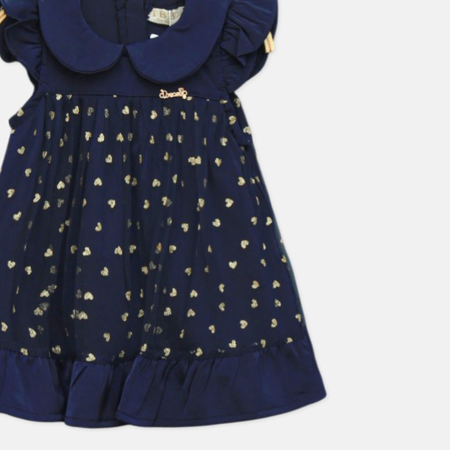 Navy Heart-Print Party Top