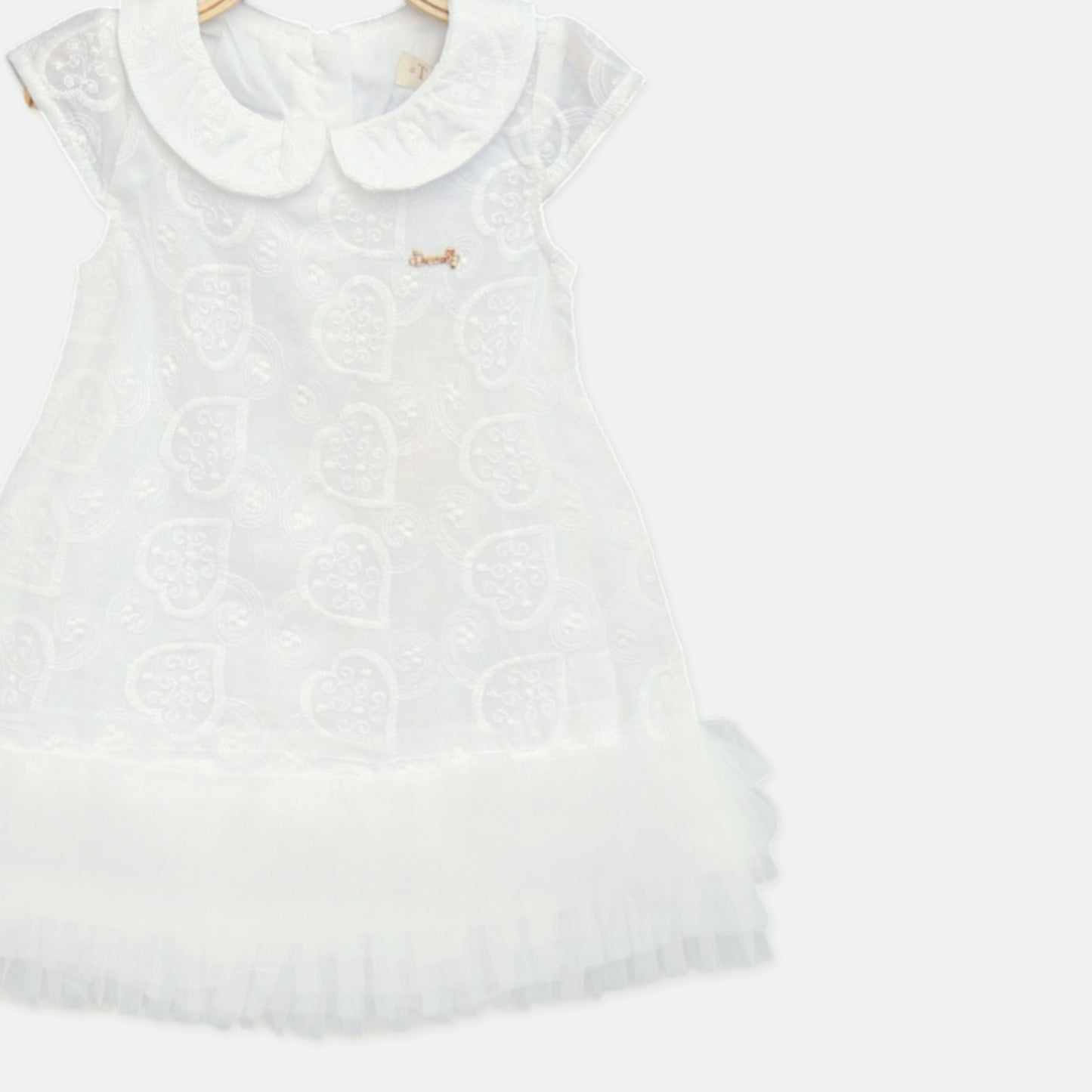 White Heart Embroidered Top