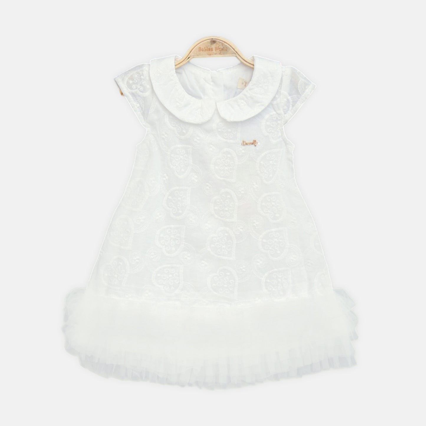 White Heart Embroidered Top