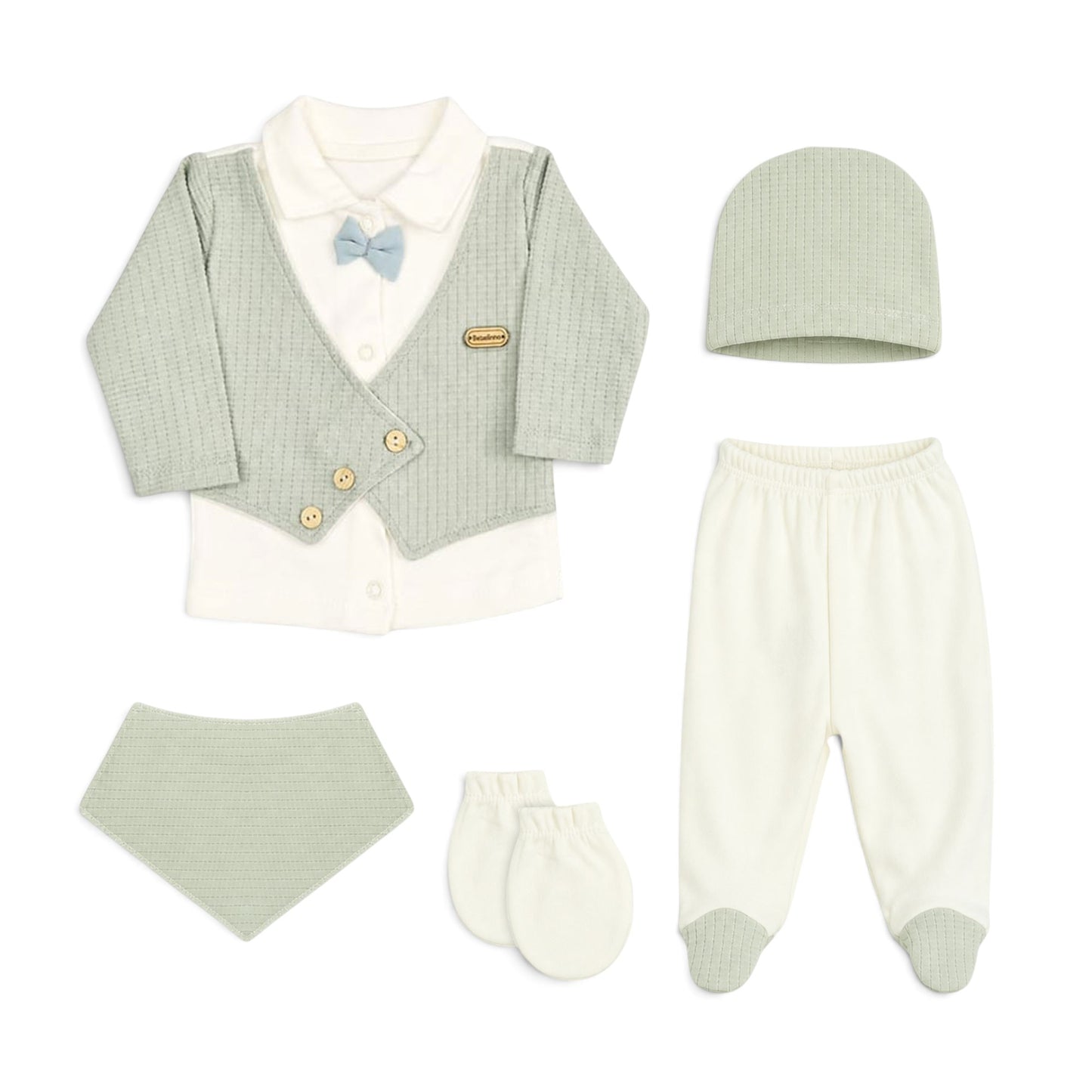 SAGE GREEN VEST STYLE BABY BOY GIFT SET
