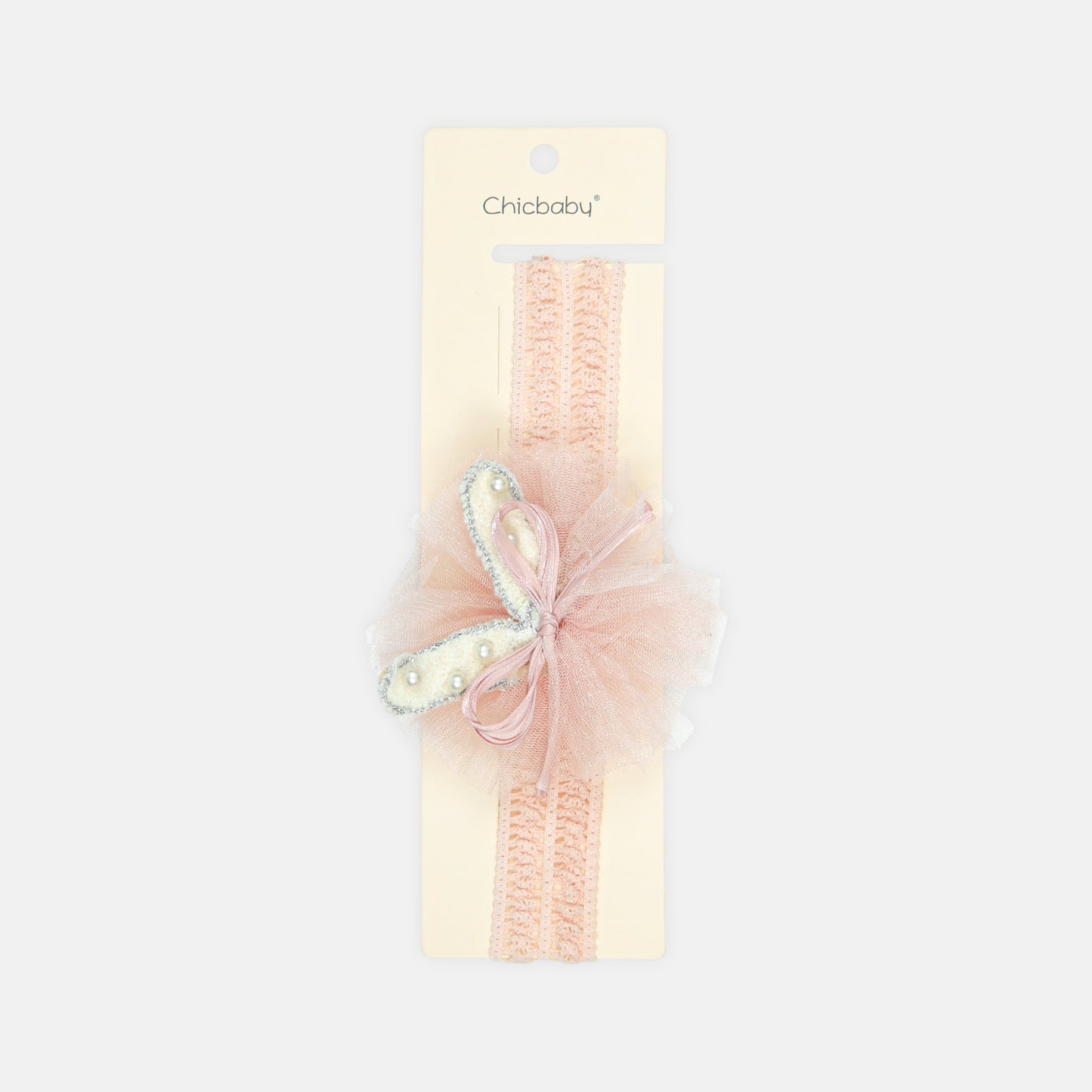 Pink Butterfly Tulle Headband