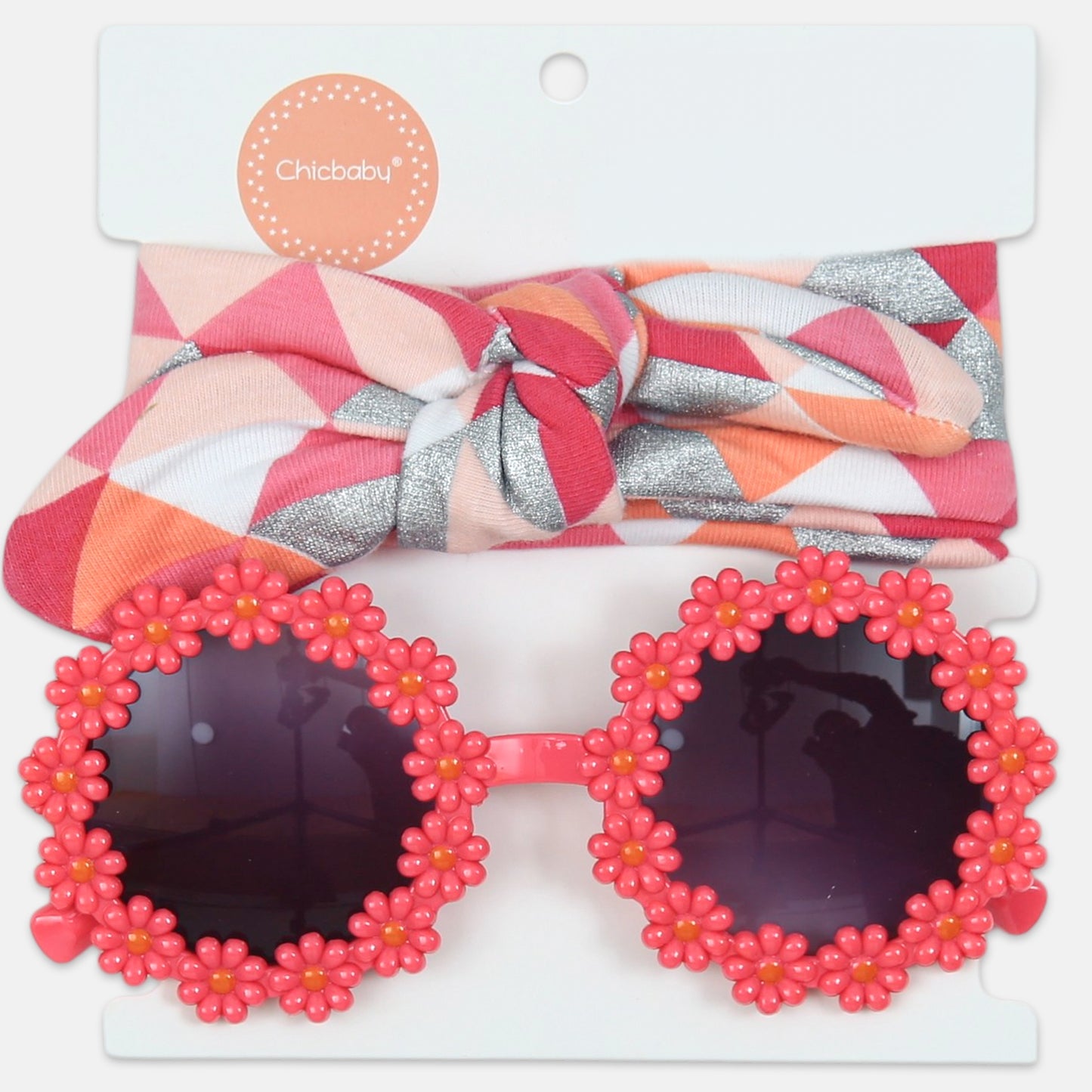 Pink Daisy Sunglasses & Bow Headband Set
