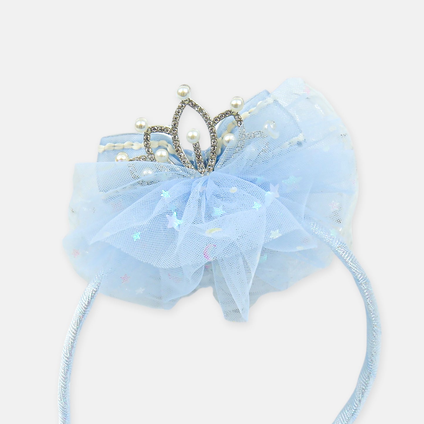 Blue Tulle Tiara Headband