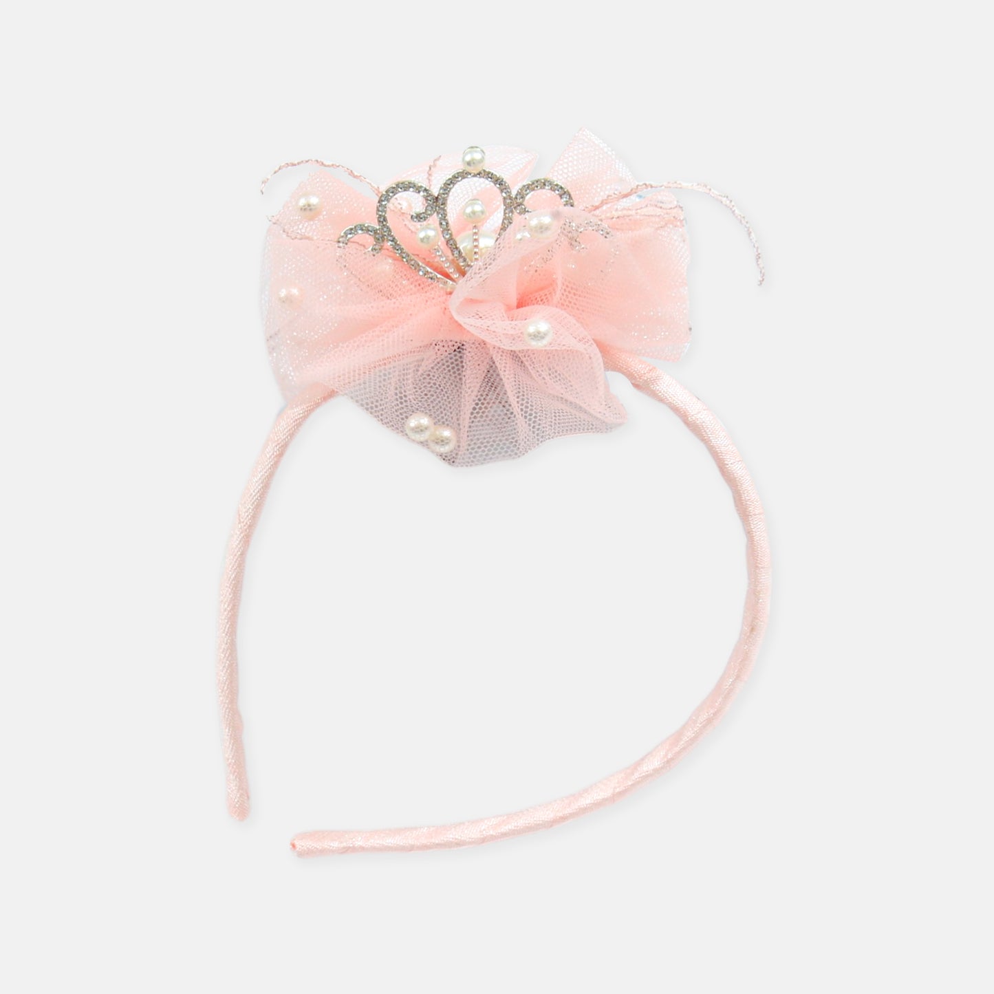 Pink Tulle Tiara Headband