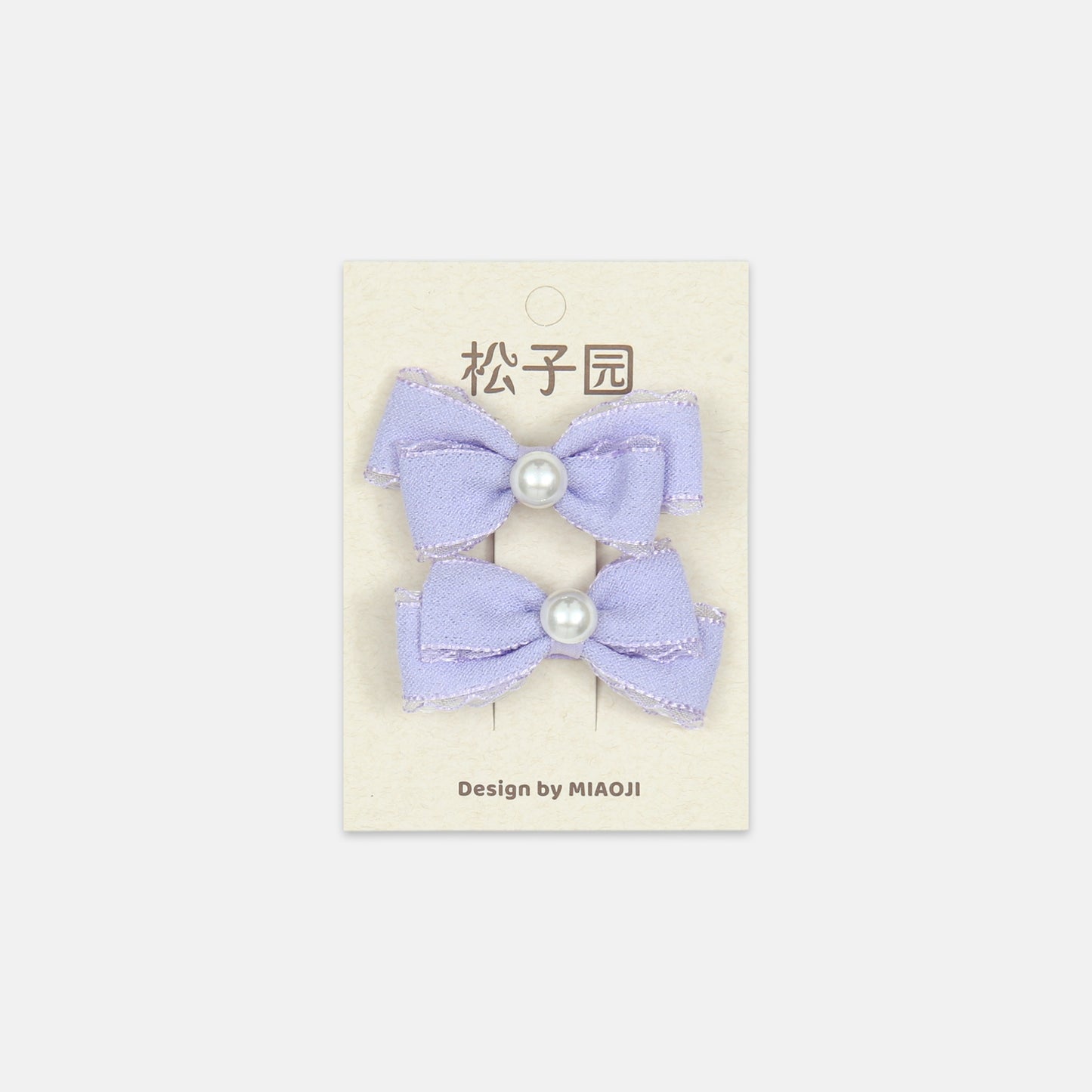 Purple Pearl Accent Bow Clips