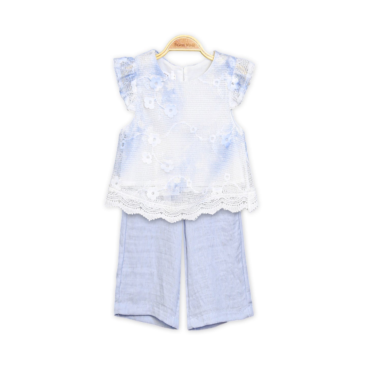 BLUE FLORAL MESH SUIT