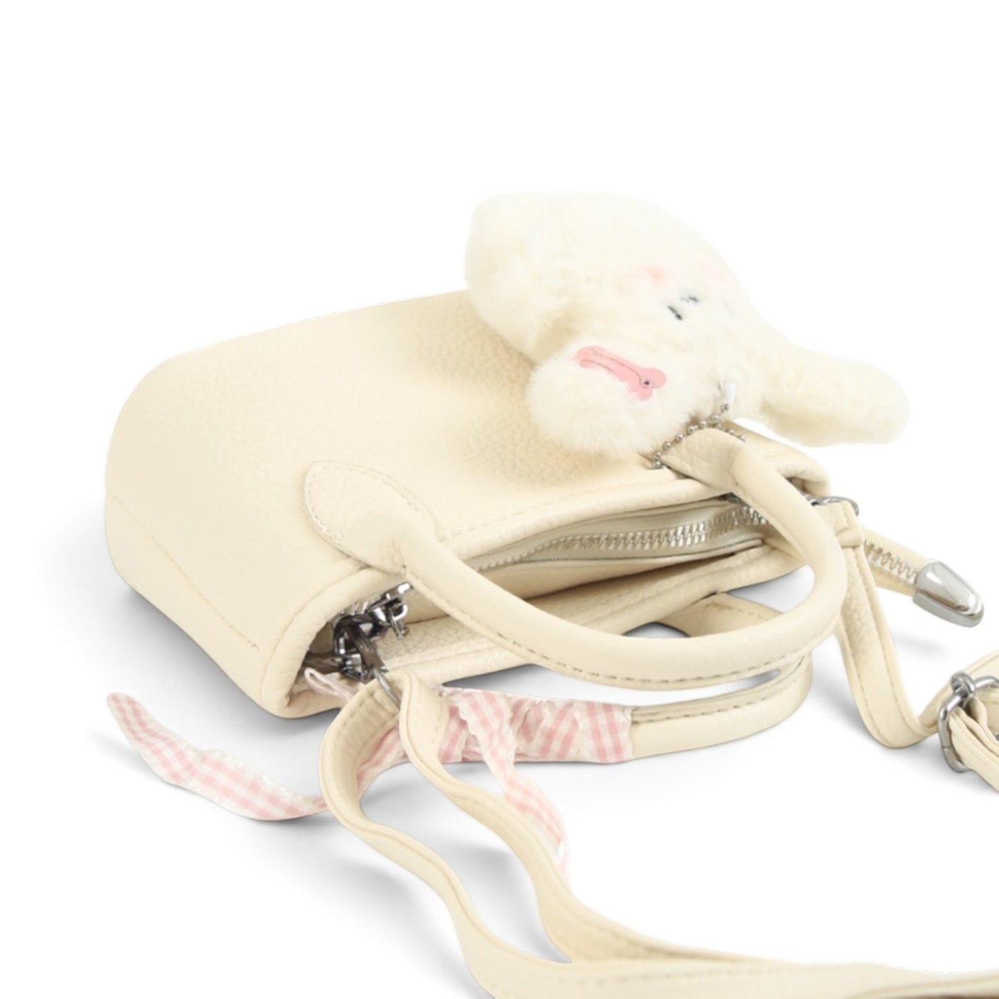 Cute White Coquette Mini Bucket Bag