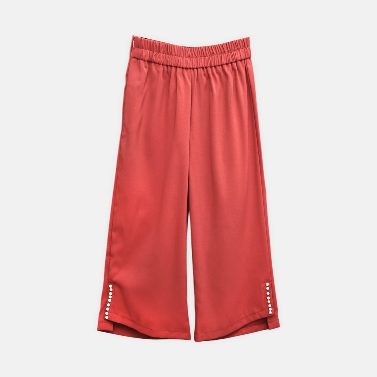 Pink Floral & Red Pants Set