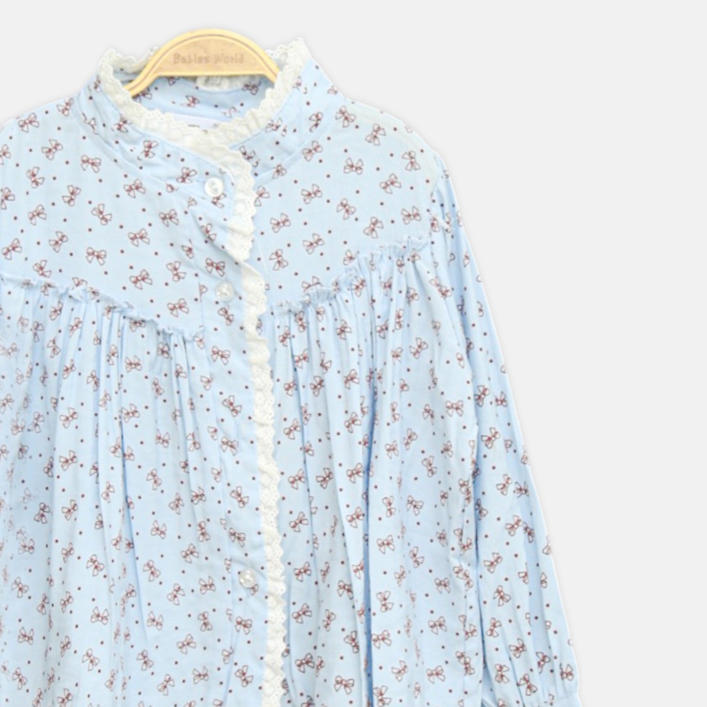 Blue Bow Print Top