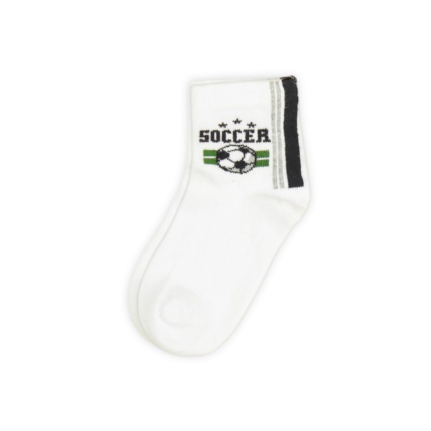 SOCCER THEMED WHITE ANKLE BOY SOCKS