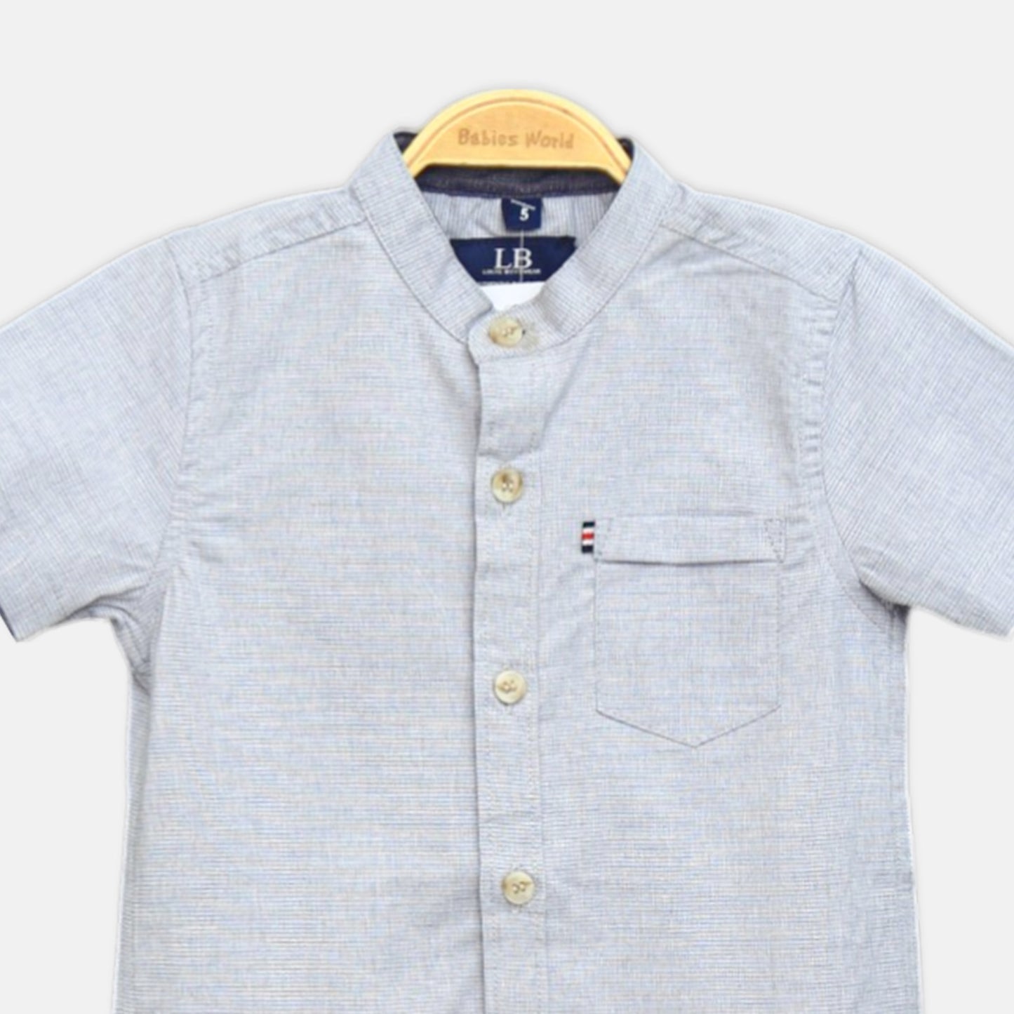 Blue Striped Mandarin Shirt