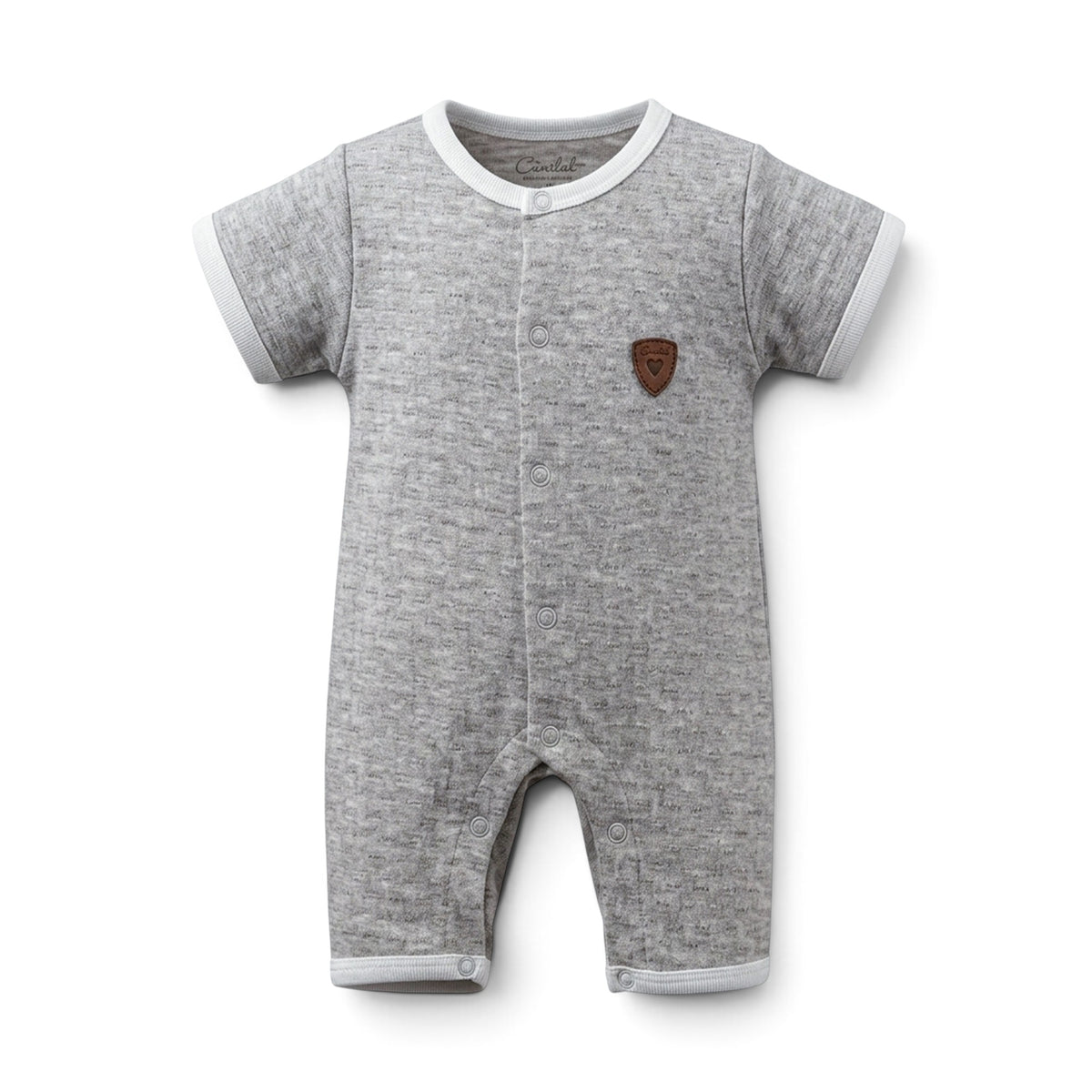 GREY TEXTURED TEXTURED BABY ROMPER