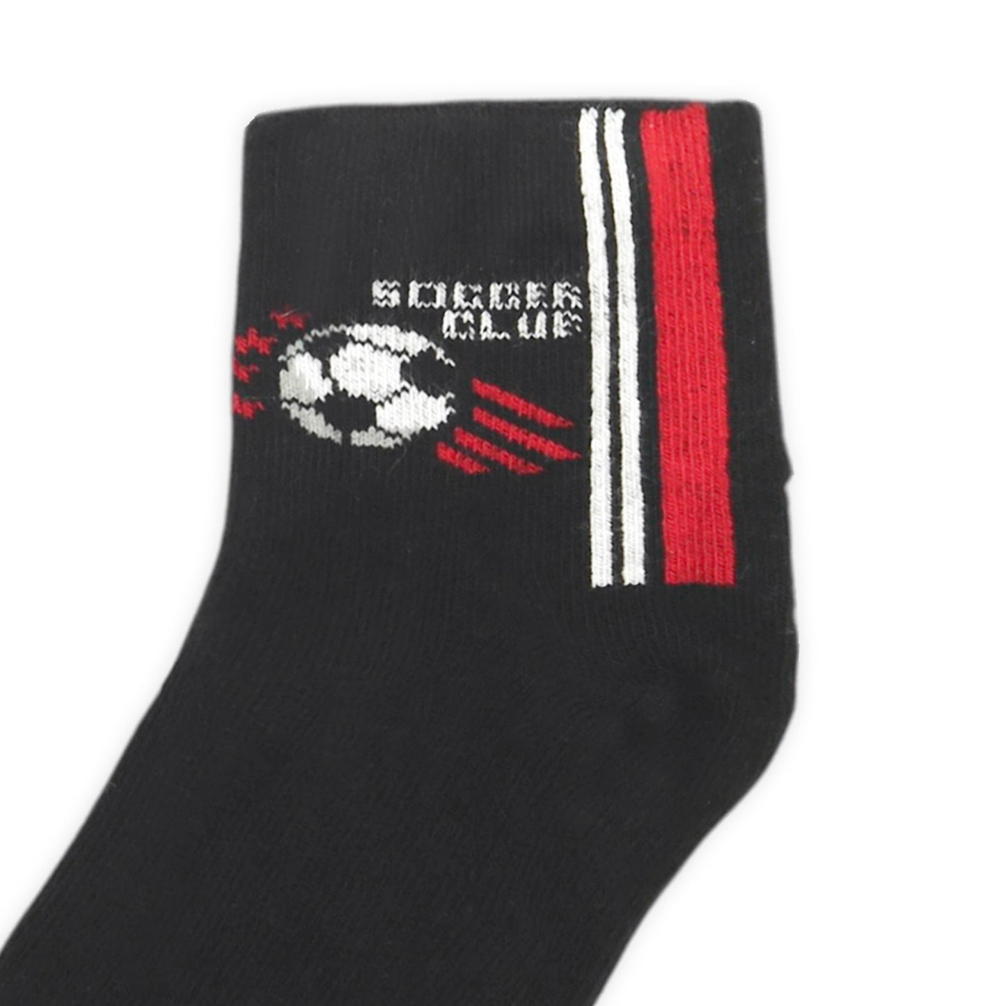 SOCCER THEMED BLACK ANKLE BOY SOCKS