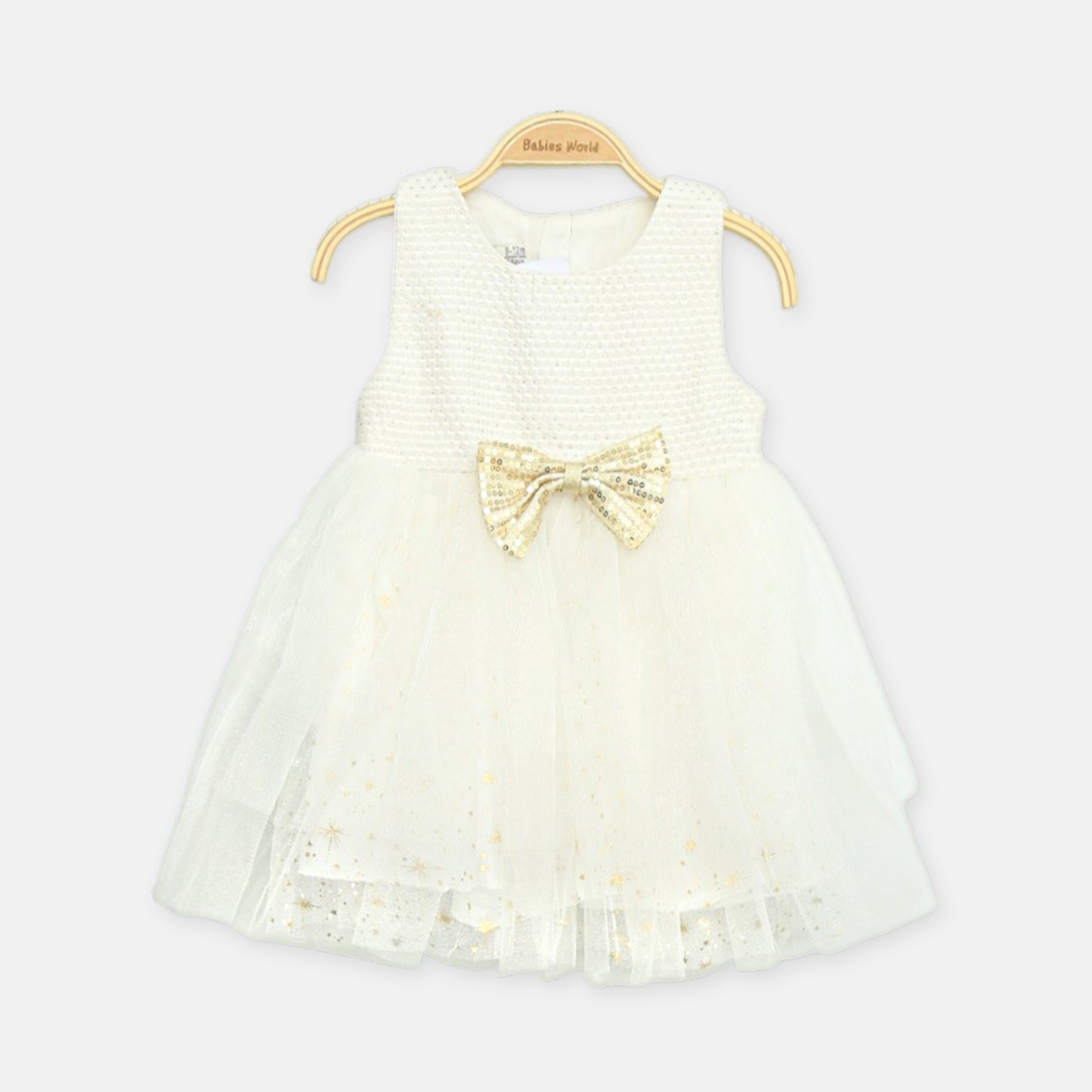 Golden Bow White Frock
